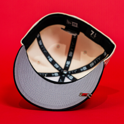NEW ERA EXCLUSIVE 59FIFTY CHROME/ NAVY MEXICO 2025 WORLD BASEBALL CLASSIC W/ MEXICO FLAG SIDE PATCH