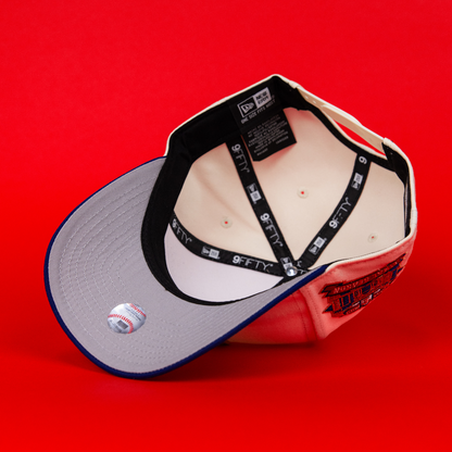 NEW ERA 9FIFTY A-FRAME CHROME/ BLUE TEXAS RANGERS SNAPBACK W/ FINAL SEASON SIDE PATCH