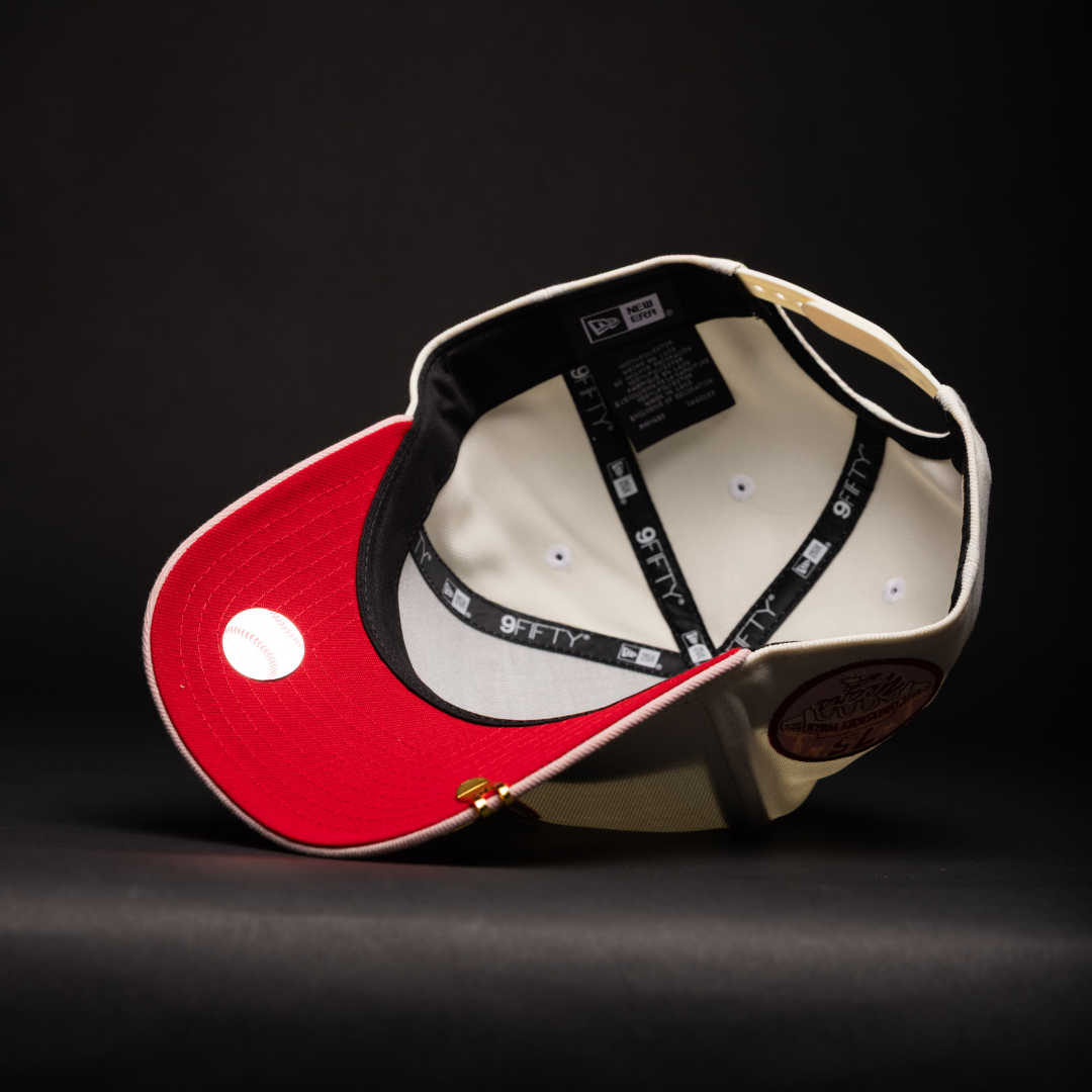 NEW ERA 9FIFTY A-FRAME CHROME/PINK CHICAGO WHITE SOX W/ ROSES + 75TH ANNIVERSARY SIDE PATCH