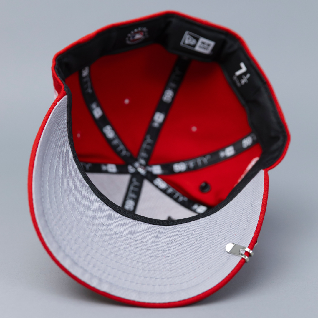 NEW ERA EXCLUSIVE 59FIFTY RED CHICAGO CUBS W/ 1990 ALL STAR GAME SIDE PATCH