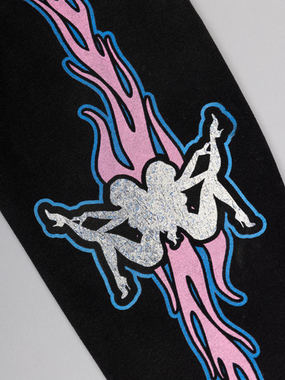 CAP CITY X SHORELINE MAFIA BLACK/COTTON CANDY MEMBERS ONLY ZIP UP HOODIE - UNISEX