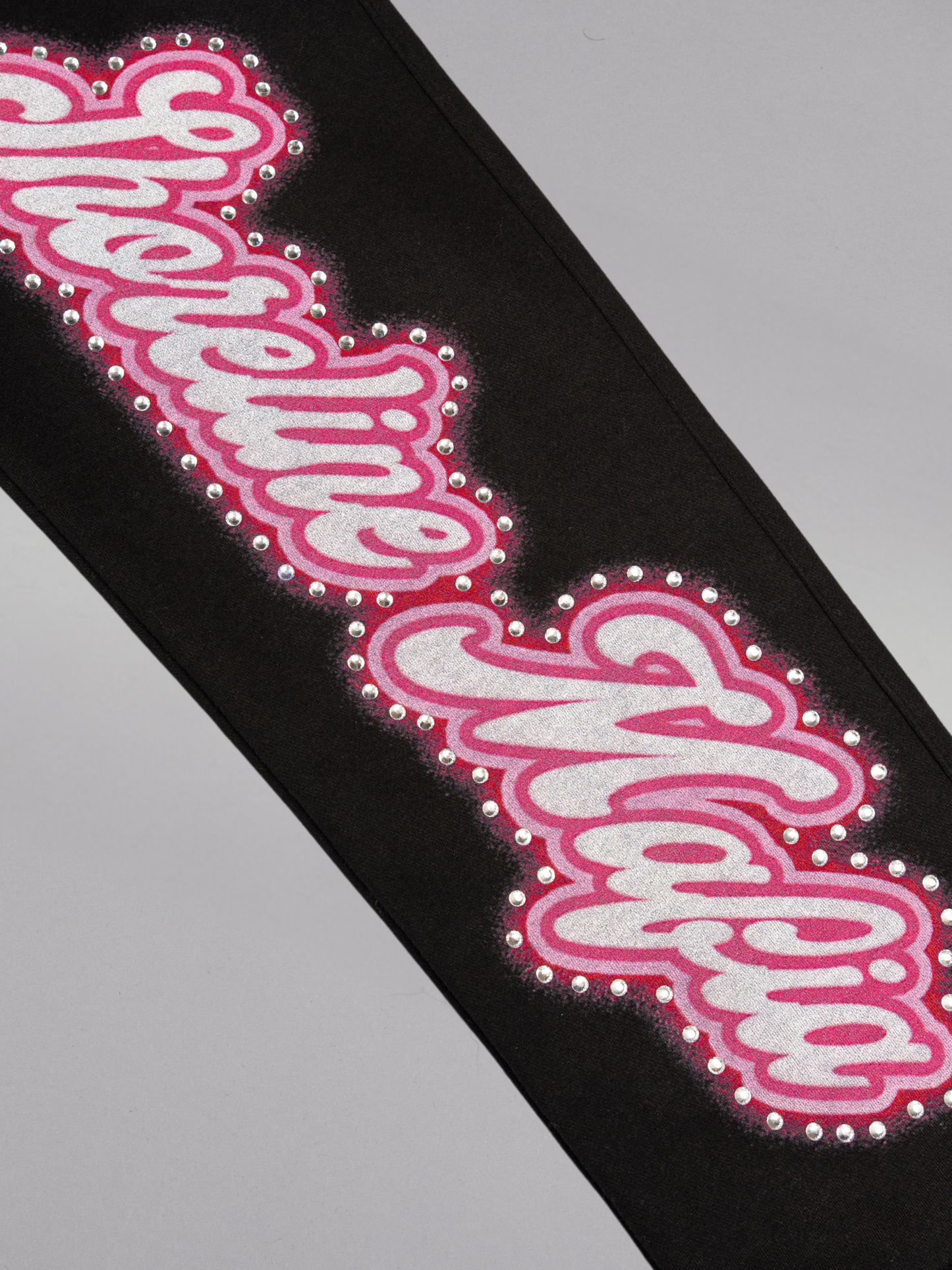 CAP CITY X SHORELINE MAFIA BLACK/PINK AIR BRUSH PANTS W/ RHINESTONES - UNISEX