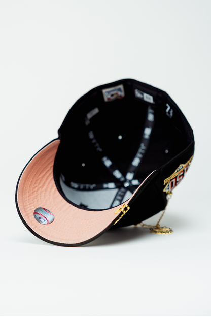 NEW ERA EXCLUSIVE 59FIFTY BLACK ATLANTA BRAVES W/ 150TH ANNIVERSARY SIDE PATCH