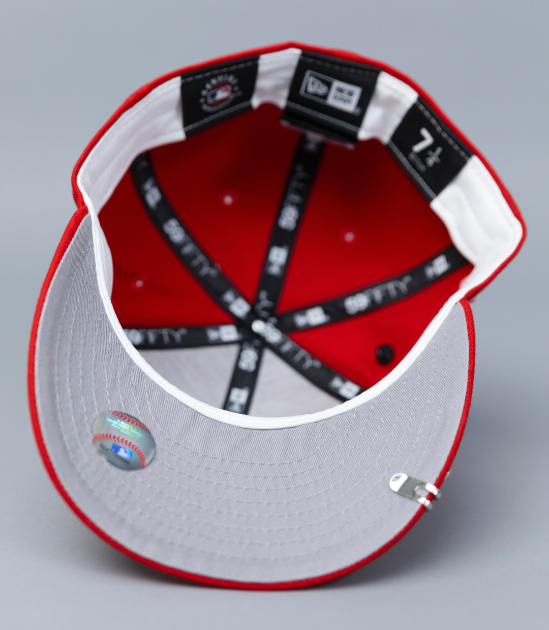 NEW ERA EXCLUSIVE 59FIFTY RED LOS ANGELES DODGERS W/ 2020 WORLD SERIES SIDE PATCH