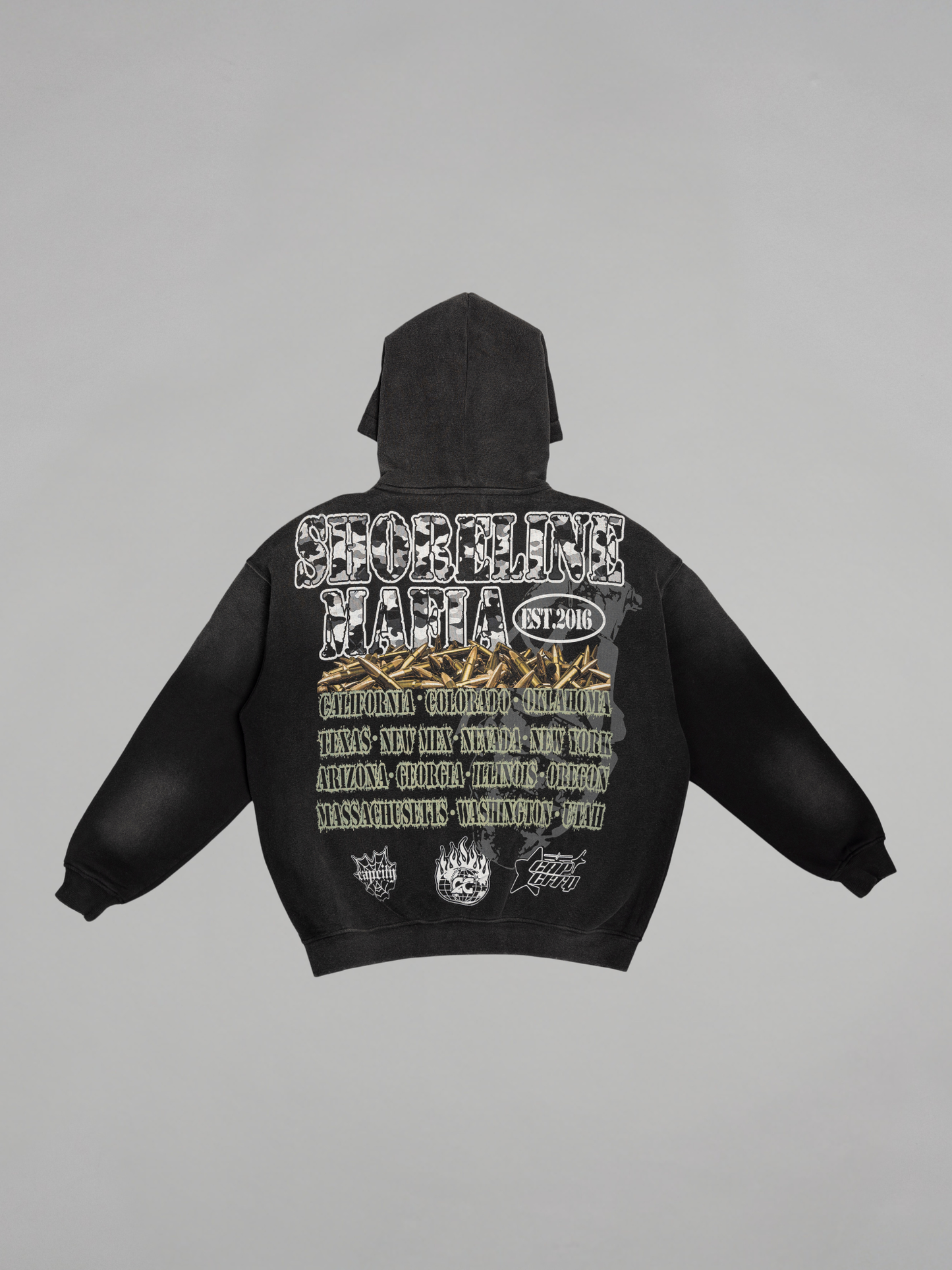 CAP CITY X SHORELINE MAFIA BLACK TANK ZIP UP HOODIE - UNISEX
