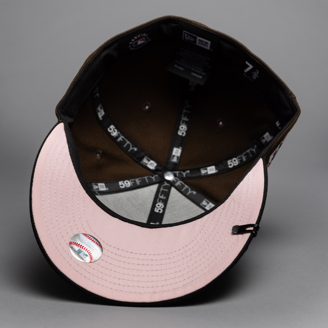 NEW ERA EXCLUSIVE 59FIFTY BROWN/BLACK LOS ANGELES DODGERS 'HEAVENLY CITY" W/ SHOHEI OHTANI 50-50 CLUB SIDE PATCH