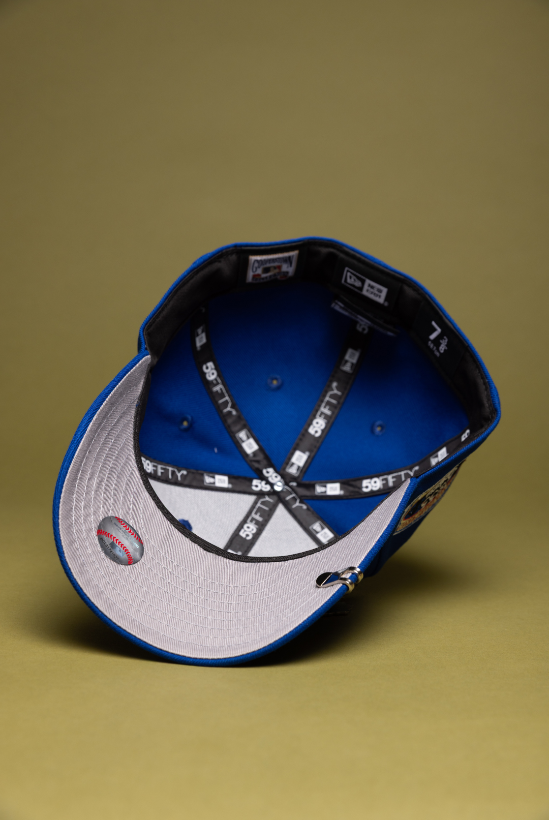 NEW ERA EXCLUSIVE 59FIFTY BLUE LOS ANGELES DODGERS W/ RED ROSE + 1ST WORLD CHAMPIONSHIP SIDE PATCH