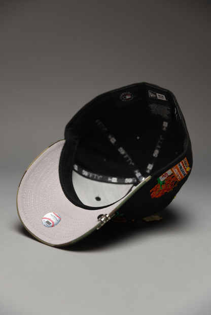 NEW ERA EXCLUSIVE 59FIFTY BLACK/CAMO LOS ANGELES DODGERS W/ BURNT ROSES + TOKYO SERIES SIDE PATCH