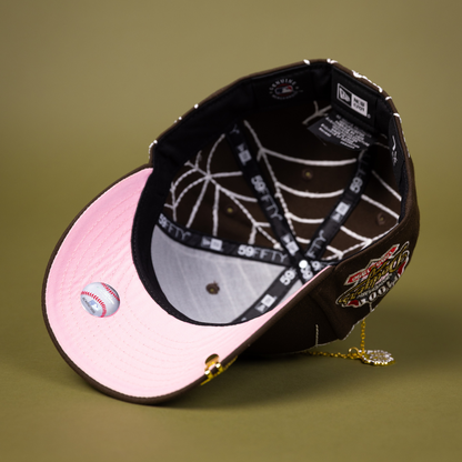 NEW ERA EXCLUSIVE 59FIFTY BROWN LOS ANGELES DODGERS W/ SPIDER WEB + 100TH ANNIVERSARY SIDE PATCH