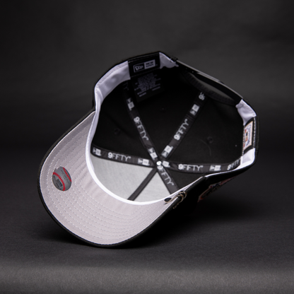 NEW ERA 9FIFTY A-FRAME BLACK NEW YORK YANKEES SNAPBACK W/ PINK ROSE + SUBWAY SERIES SIDE PATCH