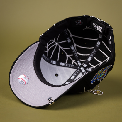 NEW ERA EXCLUSIVE 59FIFTY BLACK NEW YORK YANKEES W/ SPIDER WEB + 1996 WORLD SERIES SIDE PATCH