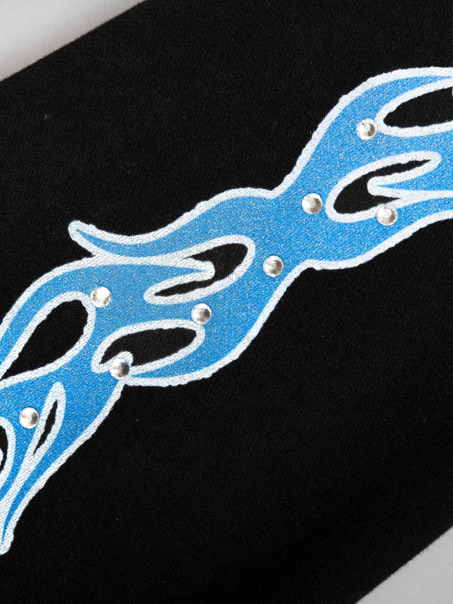 CAP CITY X SHORELINE MAFIA BLACK/BLUE AIR BRUSH ZIP UP HOODIE W/ RHINESTONES - UNISEX