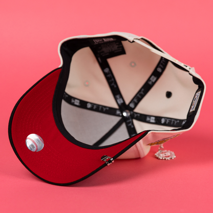 NEW ERA 9FIFTY A-FRAME CHROME/ BLACK ATLANTA BRAVES SNAPBACK W/ 1999 WORLD SERIES SIDE PATCH