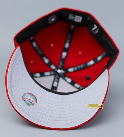 NEW ERA EXCLUSIVE 59FIFTY RED LOS ANGELES DODGERS W/ 1988 WORLD SERIES SIDE PATCH