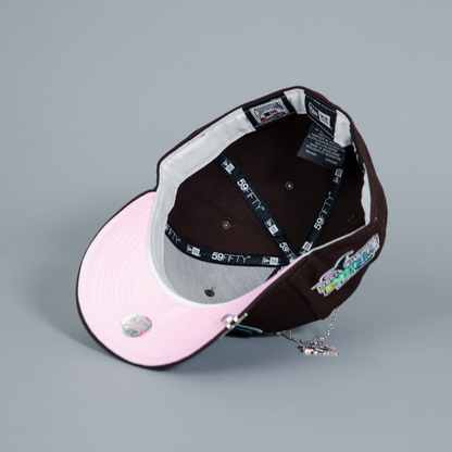 NEW ERA EXCLUSIVE 59FIFTY DARK BROWN TAMPA BAY DEVILRAYS W/ 1998 INAUGURAL SEASON SIDE PATCH