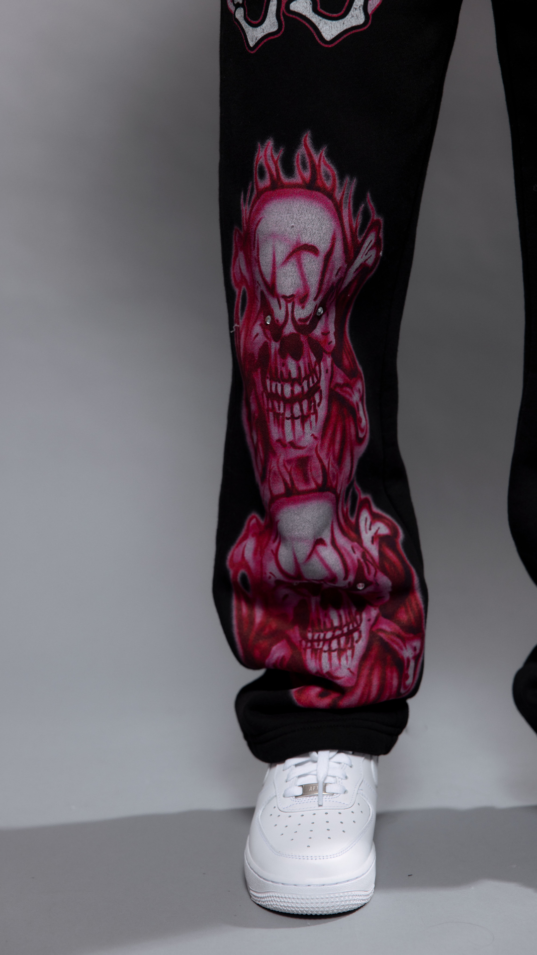 CAP CITY X SHORELINE MAFIA BLACK/PINK AIR BRUSH PANTS W/ RHINESTONES - UNISEX