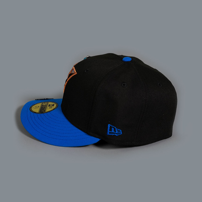 NEW ERA EXCLUSIVE 59FIFTY BLACK/ BLUE UPSIDE DOWN ARIZONA DIAMONDBACKS W/ 1998 INAUGURAL SEASON SIDE PATCH