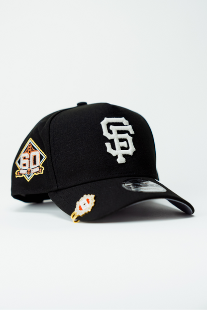 NEW ERA 9FIFTY A-FRAME BLACK SAN FRANCISCO GIANTS SNAPBACK W/ 60TH ANNIVERSARY SIDE PATCH