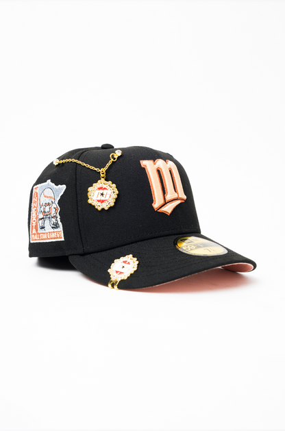 NEW ERA EXCLUSIVE 59FIFTY BLACK MINNESOTA TWINS W/ ALL STAR GANE SIDE PATCH
