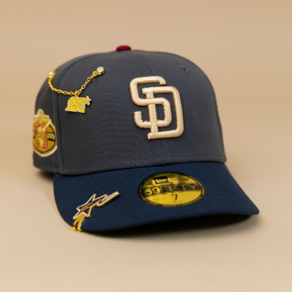 NEW ERA EXCLUSIVE 59FIFTY GREY/ NAVY SAN DIEGO PADRES W/ ALL STAR GAME SIDE PATCH