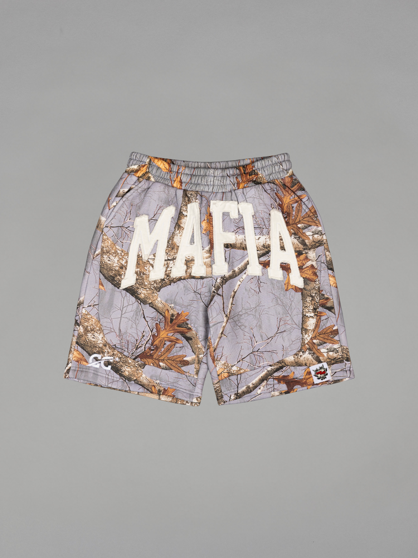 CAP CITY X SHORELINE MAFIA GREY CAMO SHORTS - UNISEX