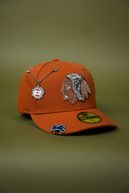 NEW ERA EXCLUSIVE 59FIFTY RUST CHICAGO BLACKHAWKS