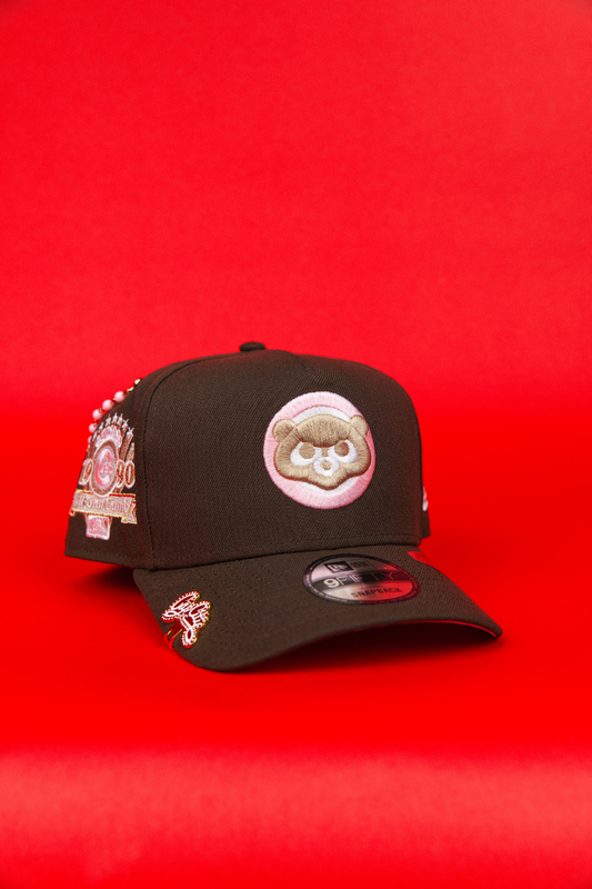 NEW ERA 9FIFTY A-FRAME BROWN CHICAGO CUBS SNAPBACK W/ 1990 ALL STAR GAME SIDE PATCH