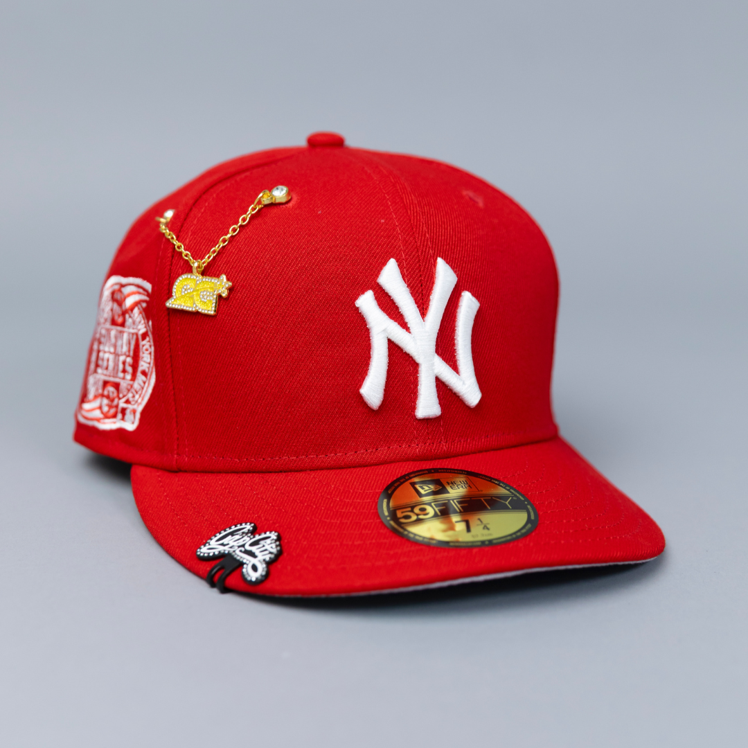 NEW ERA EXCLUSIVE 59FIFTY RED NEW YORK YANKEES W/ SUBWAY SERIES SIDE PATCH