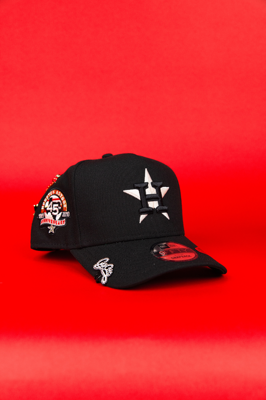 NEW ERA 9FIFTY A-FRAME BLACK HOUSTON ASTROS W/ 45TH ANNIVERSARY SIDE PATCH