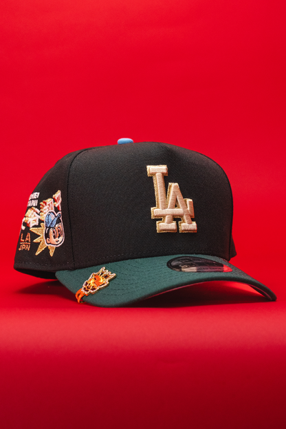 NEW ERA 9FIFTY A-FRAME BLACK/GREEN LOS ANGELES DODGERS SNAPBACK W/ SHOHEI OHTANI SIDE PATCH