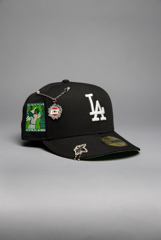 NEW ERA EXCLUSIVE 59FIFTY BLACK LOS ANGELES DODGERS W/ SHOHEI OHTANI 50-50 CLUB SIDE PATCH