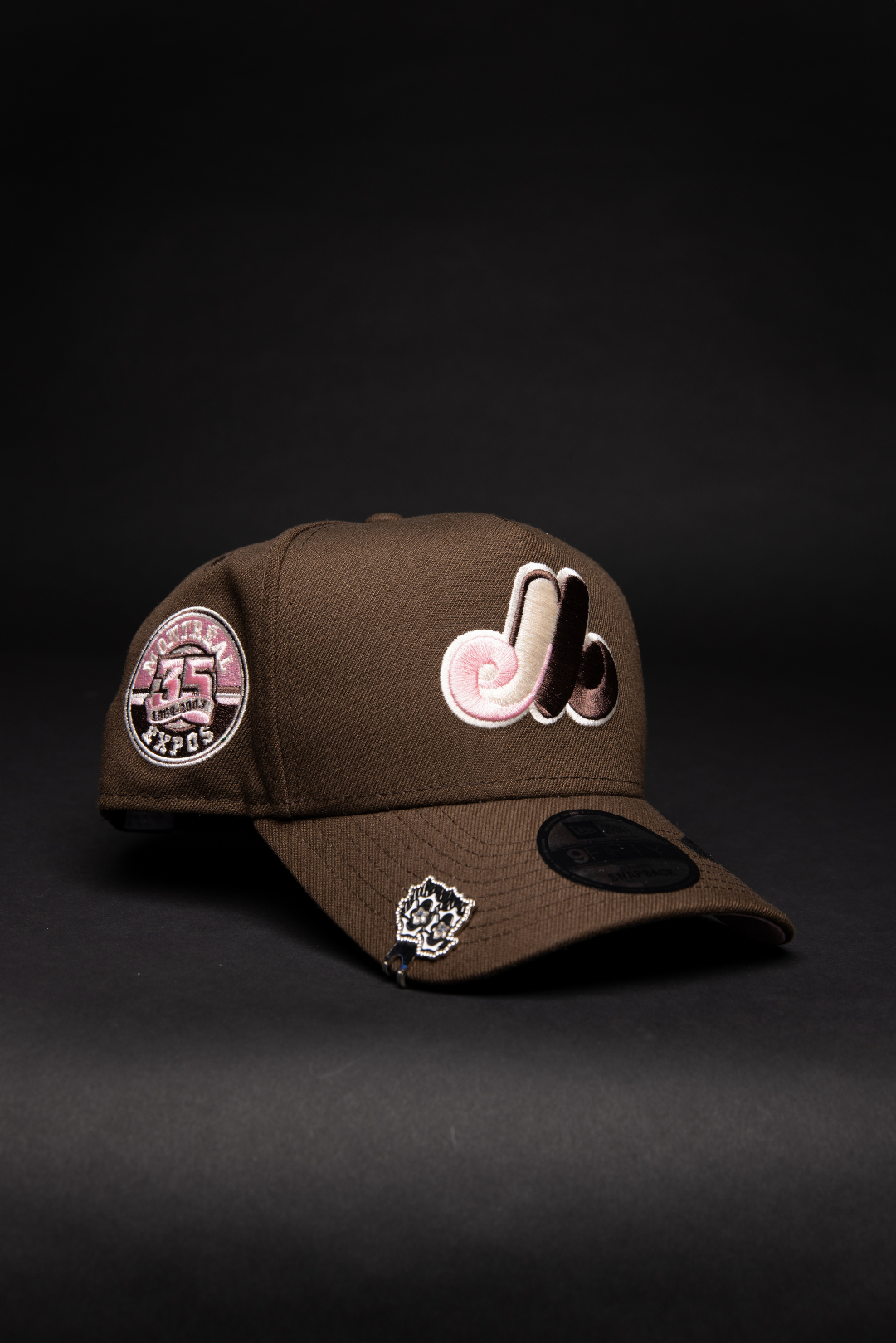 NEW ERA 9FIFTY A-FRAME BROWN MONTREAL EXPOS SNAPBACK W/ 35TH ANNIVERSARY SIDE PATCH