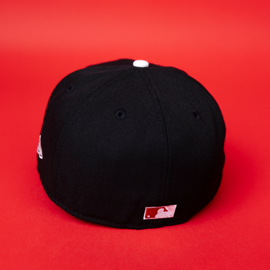 NEW ERA EXCLUSIVE 59FIFTY BLACK CHICAGO WHITE SOX W/ PINK ROSES + ALL STAR GAME SIDE PATCH