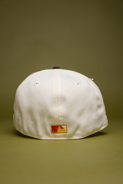 NEW ERA EXCLUSIVE 59FIFTY CHROME/BROWN TEXAS RANGERS W/ FINAL SEASON SIDE PATCH