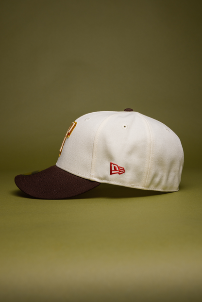 NEW ERA EXCLUSIVE 59FIFTY CHROME/BROWN TEXAS RANGERS W/ FINAL SEASON SIDE PATCH