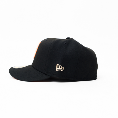 NEW ERA EXCLUSIVE 59FIFTY BLACK SAN DIEGO PADRES W/ 50TH ANNIVERSARY SIDE PATCH