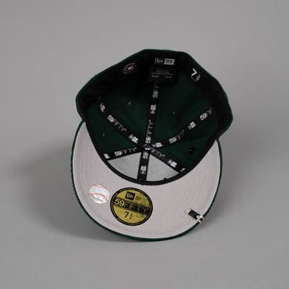 NEW ERA EXCLUSIVE 59FIFTY CORDUROY FOREST GREEN UPSIDE DOWN LOS ANGELES DODGERS