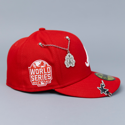 NEW ERA 59FIFTY RED ATLANTA BRAVES W/ WORLD SERIES SIDE PATCH