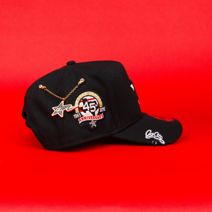 NEW ERA 9FIFTY A-FRAME BLACK HOUSTON ASTROS W/ 45TH ANNIVERSARY SIDE PATCH