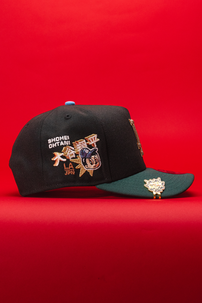 NEW ERA 9FIFTY A-FRAME BLACK/GREEN LOS ANGELES DODGERS SNAPBACK W/ SHOHEI OHTANI SIDE PATCH
