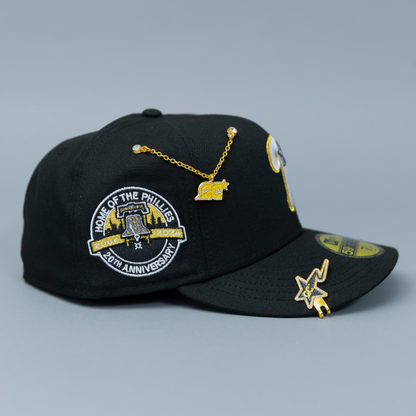NEW ERA EXCLUSIVE 59FIFTY BLACK PHILADELPHIA PHILLIES W/ "HOME OF THE PHILLIES" SIDE PATCH