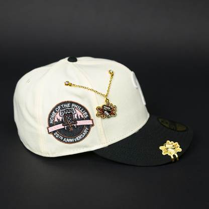 NEW ERA EXCLUSIVE 59FIFTY CHROME/ BLACK PHILADELPHIA PHILLIES W/ HOME OF THE PHILLIES SIDE PATCH