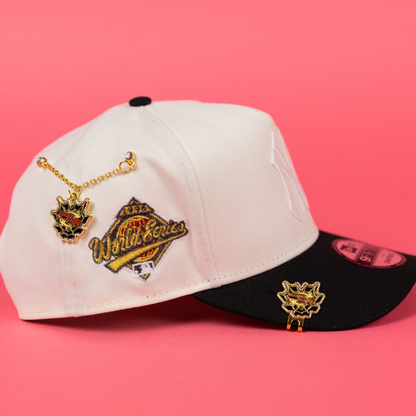 NEW ERA 9FIFTY A-FRAME CHROME/ BLACK NEW YORK YANKEES SNAPBACK W/ 1996 WORLD SERIES SIDE PATCH