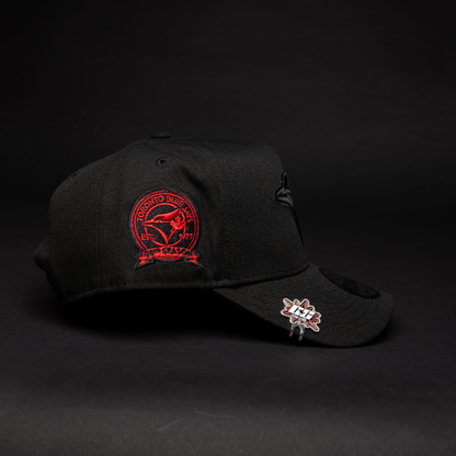 NEW ERA 9FIFTY A-FRAME BLACKED OUT TORONTO BLUE JAYS SNAPBACK W/ 40TH SEASON SIDE PATCH