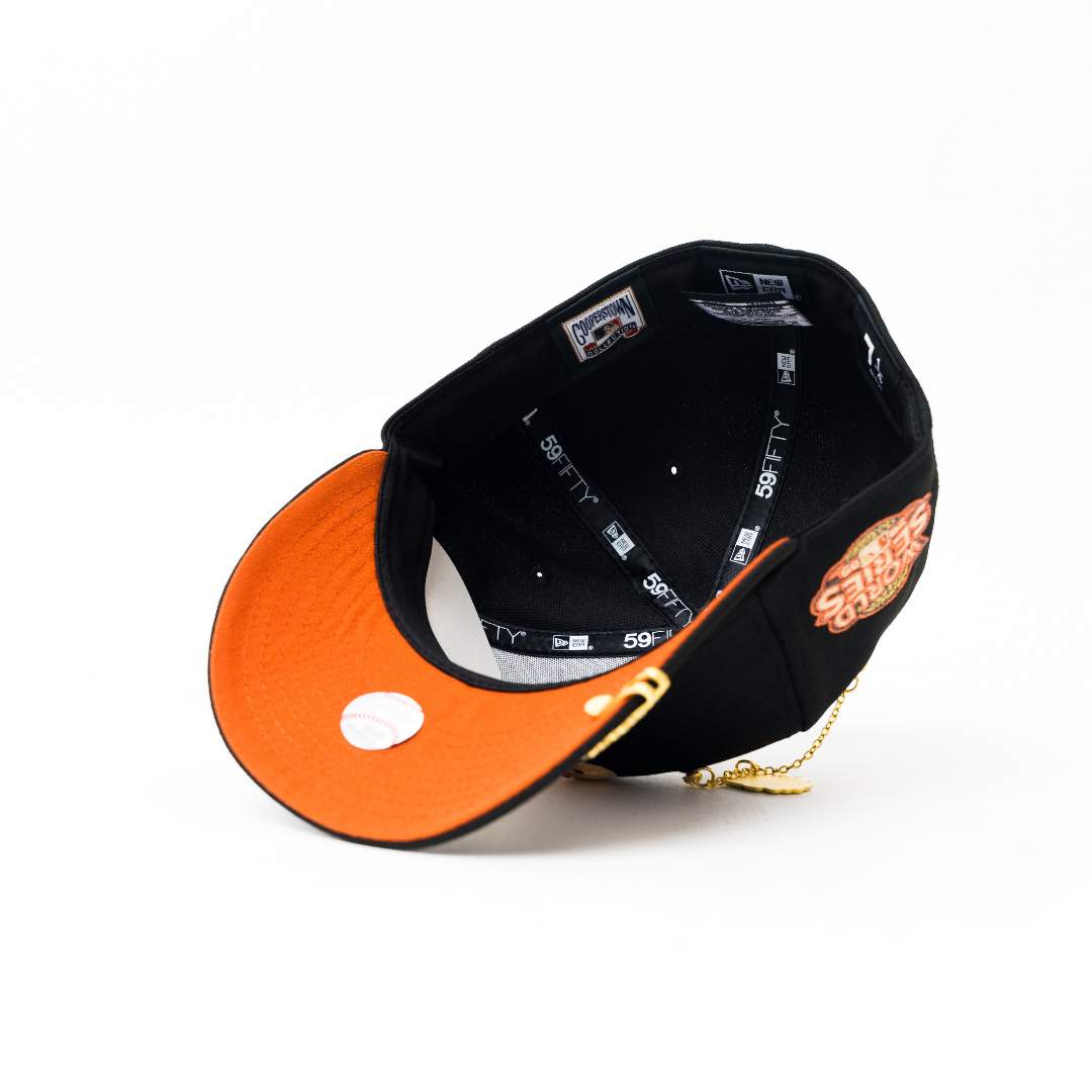 NEW ERA EXCLUSIVE 59FIFTY BLACK PHILADELPHIA PHILLIES W/ WORLD SERIES SIDE PATCH
