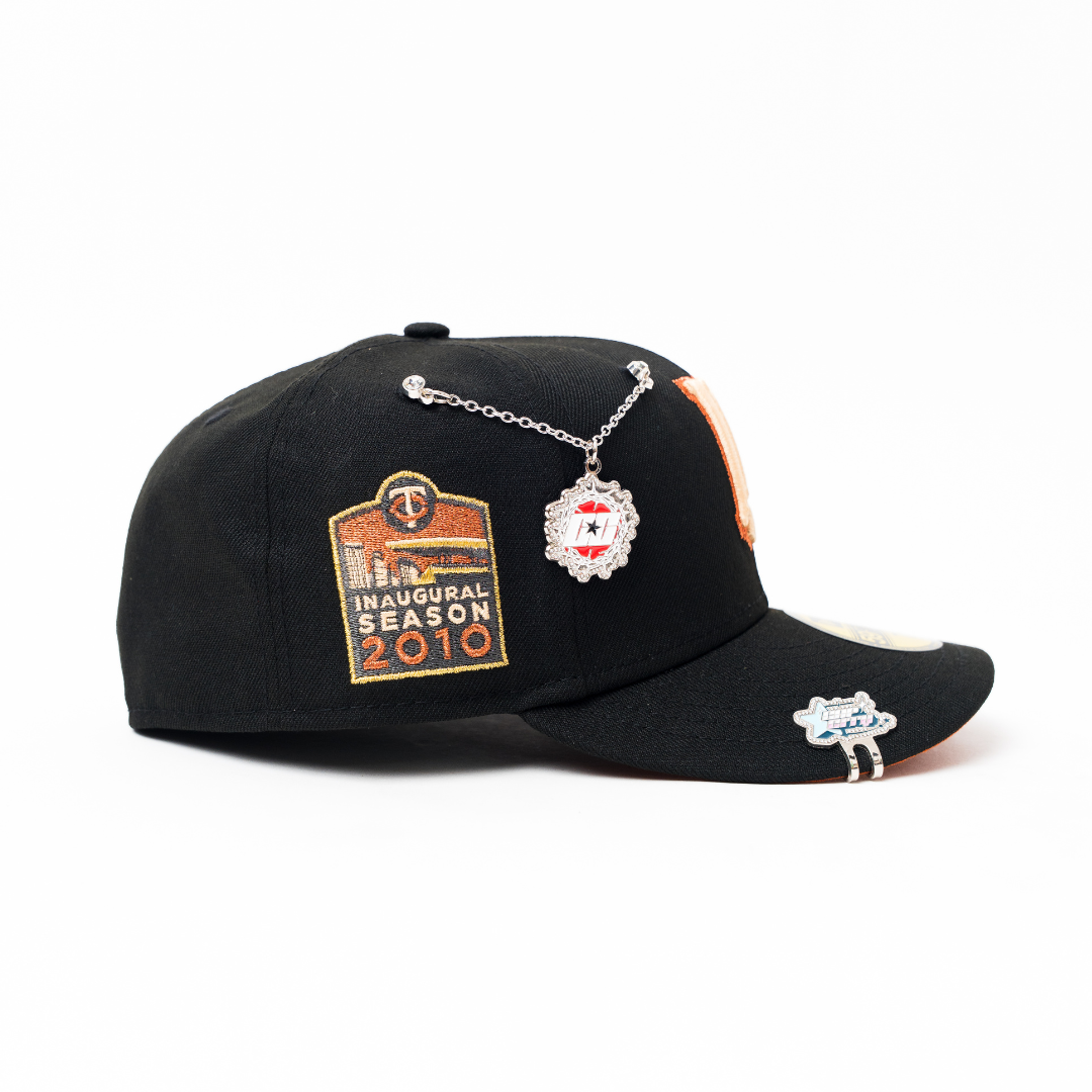 NEW ERA EXCLUSIVE 59FIFTY BLACK MINNESOTA TWINS W/ 2010 INAUGURAL SEASON SIDE PATCH