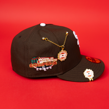 NEW ERA EXCLUSIVE 59FIFTY BROWN CHICAGO WHITE SOX W/ WORLD SERIES CHAMPIONS SIDE PATCH