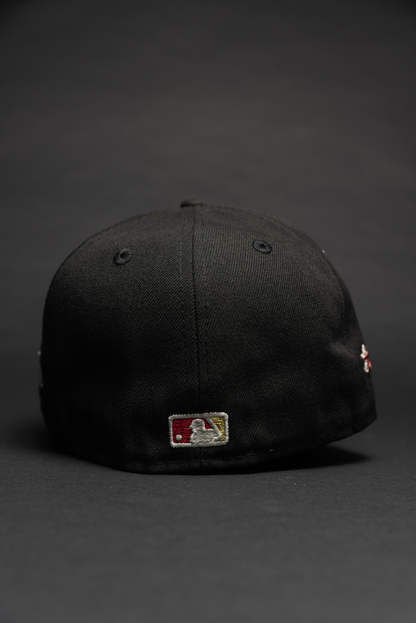 NEW ERA EXCLUSIVE 59FIFTY BLACK OAKLAND ATHLETICS W/ 25TH ANNIVERSARY SIDE PATCH