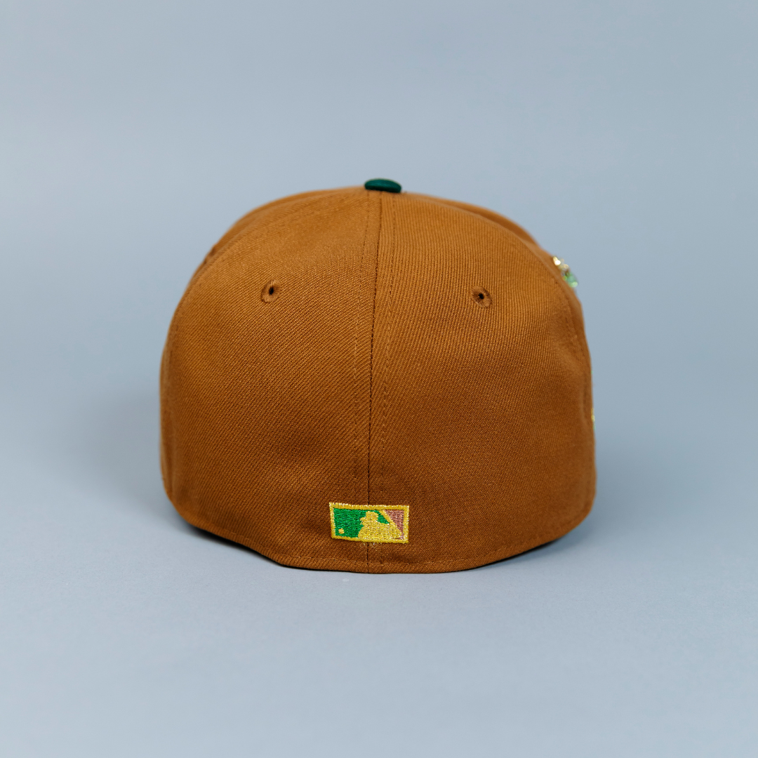 NEW ERA EXCLUSIVE 59FIFTY DARK KHAKI/ PINE GREEN PHILADELPHIA PHILLIES W/ 1996 ALL STAR GAME SIDE PATCH