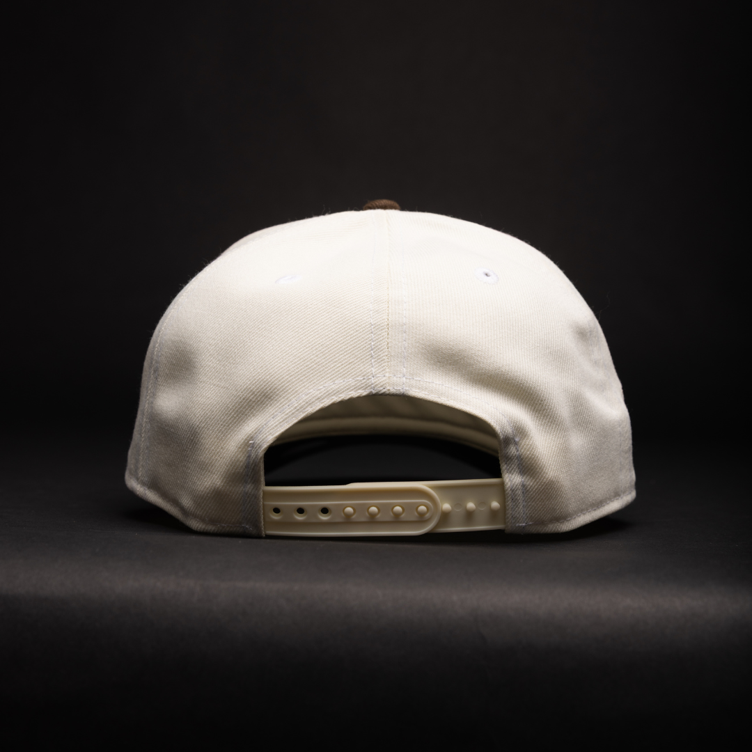 NEW ERA 9FIFTY A-FRAME CHROME/BROWN CHICAGO WHITE SOX W/ 2005 WORLD SERIES SIDE PATCH
